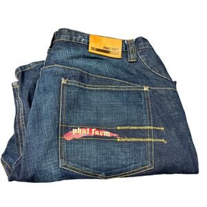 Phat Farm Jeans Mens 42x33 (42x31 ACTUAL) Blue Denim Relaxed Fit 90's Vintage